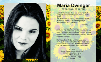 Traueranzeige von Maria Dwinger von Holsteinischer Courier