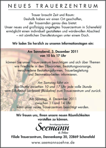 Traueranzeige von NEUESTRAUERZENTRUM  von Pinneberger Tageblatt