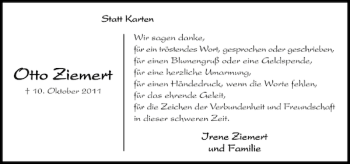 Traueranzeige von O Ottttoo Z Ziieem meerrtt von Eckernförder Zeitung