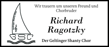 Traueranzeige von Richard Ragotzky von Flensburger Tageblatt