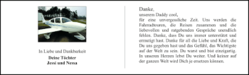 Traueranzeige von unserem Daddy cool von Landeszeitung