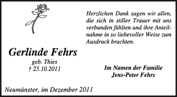 Traueranzeige von   von Holsteinischer Courier