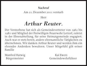 Traueranzeige von   von Schleswiger Nachrichten