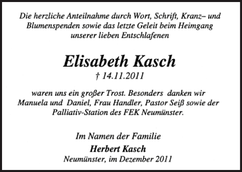 Traueranzeige von   von Holsteinischer Courier