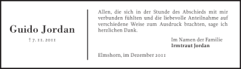 Traueranzeige von Guido Jordan von Elmshorner Nachrichten