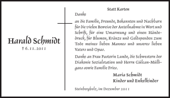 Traueranzeige von Harald Schmidt von Flensburger Tageblatt