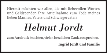 Traueranzeige von Helmut Jordt von Eckernförder Zeitung
