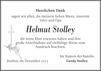 Traueranzeige von Helmut Stolley von Norddeutsche Rundschau