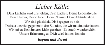 Traueranzeige von Käthe  von Eckernförder Zeitung