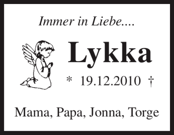 Traueranzeige von Lykka  von Eckernförder Zeitung