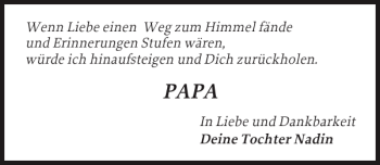 Traueranzeige von PAPA  von Ostholsteiner Anzeiger