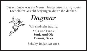 Traueranzeige von Dagmar  von Schleswiger Nachrichten