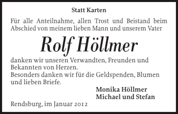 Traueranzeige von Rolf Höllmer von Landeszeitung