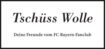 Traueranzeige von Tschüss Wolle von Der Insel-Bote