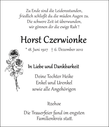 Traueranzeige von Itzehoe Heike und im sta von Norddeutsche Rundschau