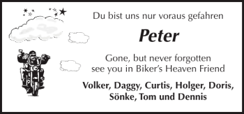 Traueranzeige von Peter  von Sylter Rundschau