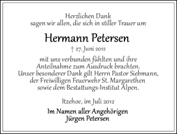 Traueranzeige von Itzehoe im von Norddeutsche Rundschau