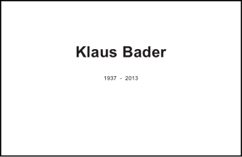 Traueranzeige von Klaus Bader von Eckernförder Zeitung