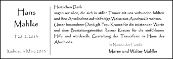 Traueranzeige von Itzehoe im März von Norddeutsche Rundschau