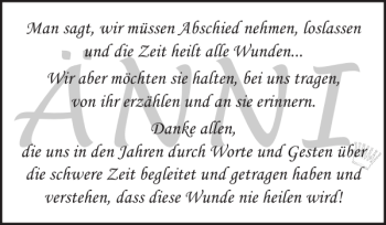 Traueranzeige von sagt loslassen von Holsteinischer Courier