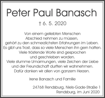Traueranzeige von Rendsburg Niels-Gade-Straße von Landeszeitung