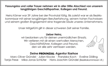 Traueranzeige von -Agentur Itzehoe von Norddeutsche Rundschau