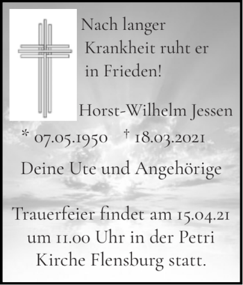 Traueranzeige von Ute und um der Petri Flensburg  von Flensburger Tageblatt