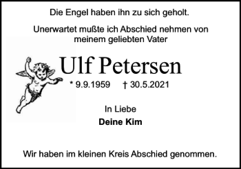 Traueranzeige von Ulf Petersen von Holsteinischer Courier