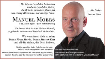 Traueranzeige von Manuel Moers von Flensburger Tageblatt