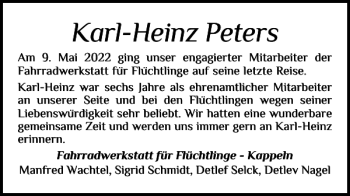 Traueranzeige von Karl-Heinz Peters von Schlei-Bote