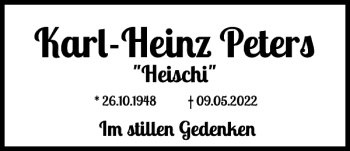 Traueranzeige von Karl-Heiz Peters von Schlei-Bote
