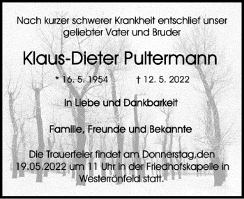 Traueranzeige von Nach unser und um der Westerrönfeld  von Landeszeitung