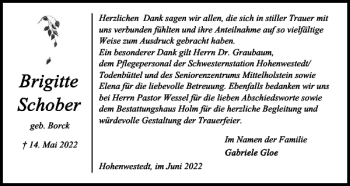 Traueranzeige von Hohenwestedt im von Landeszeitung
