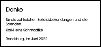 Traueranzeige von Rendsburg im für und Spenden von Landeszeitung