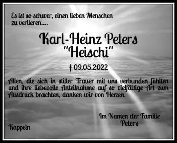 Traueranzeige von Karl-Heinz Peters Heischi von Schlei-Bote