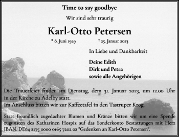Traueranzeige von Karl-Otto Petersen von Flensburger Tageblatt