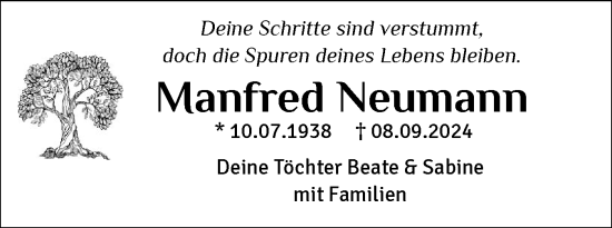 Traueranzeige von Manfred Neumann von Schleswiger Nachrichten, Schlei-Bote