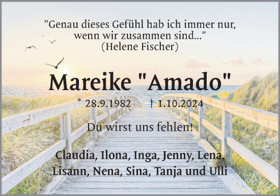 Traueranzeige von Mareike Gerberding von Schleswig-Holsteinische Landeszeitung