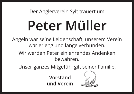 Traueranzeige von Peter Müller von Sylter Rundschau
