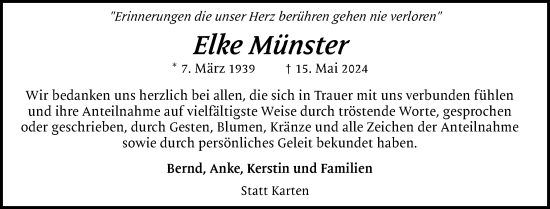 Traueranzeige von Elke Münster von Elmshorner Nachrichten, Barmstedter Zeitung
