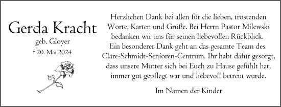 Traueranzeige von Gerda Kracht von Norddeutsche Rundschau, Wilstersche Zeitung, Glückstädter Fortuna