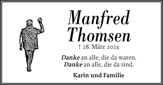 Traueranzeige von Manfred Thomsen von Region Flensburg