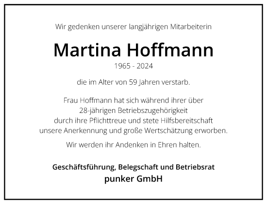 Traueranzeige von Martina Hoffmann von Eckernförder Zeitung, Hallo Eckernförde
