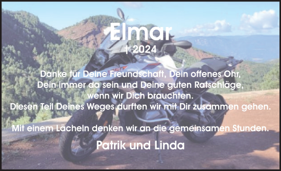 Traueranzeige von Elmar Schawo von Uetersener Nachrichten, Der tip am Wochenende