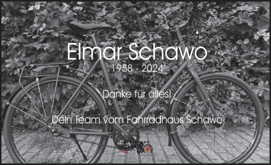 Traueranzeige von Elmar Schawo von Uetersener Nachrichten, Der tip am Wochenende