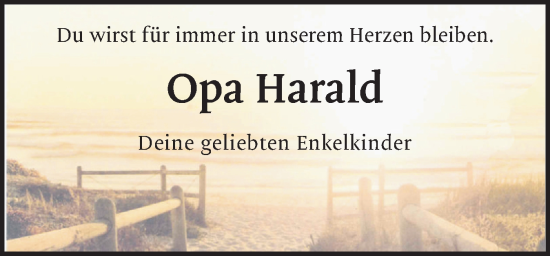 Traueranzeige von Harald Thordsen von Region Flensburg
