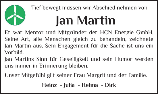 Traueranzeige von Jan Martin Hansen von Husumer Nachrichten, Nordfriesland Tageblatt