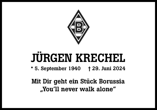 Traueranzeige von Jürgen Krechel von Region Pinneberg und tip Pinneberg