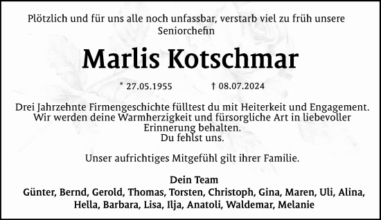 Traueranzeige von Marks Kotschmar von Eckernförder Zeitung, Hallo Eckernförde