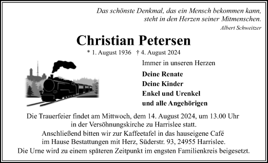 Traueranzeige von Christian Petersen von Flensburger Tageblatt
